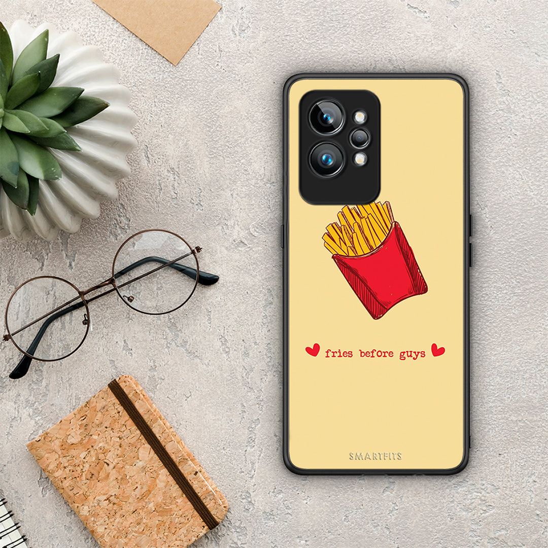 Θήκη Realme GT2 Fries Before Guys από τη Smartfits με σχέδιο στο πίσω μέρος και μαύρο περίβλημα | Realme GT2 Fries Before Guys Case with Colorful Back and Black Bezels