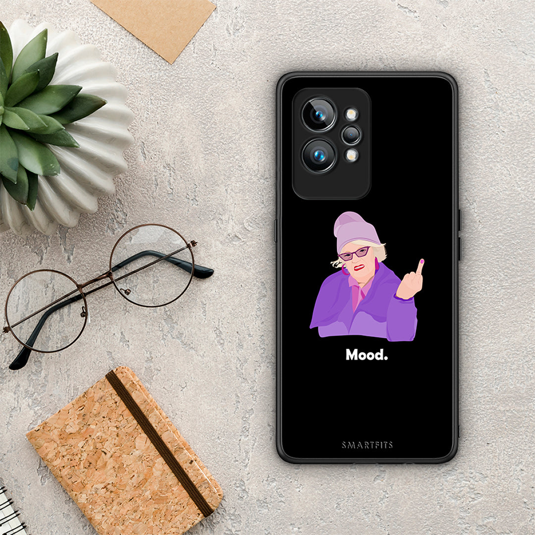 Θήκη Realme GT2 Grandma Mood Black από τη Smartfits με σχέδιο στο πίσω μέρος και μαύρο περίβλημα | Realme GT2 Grandma Mood Black Case with Colorful Back and Black Bezels