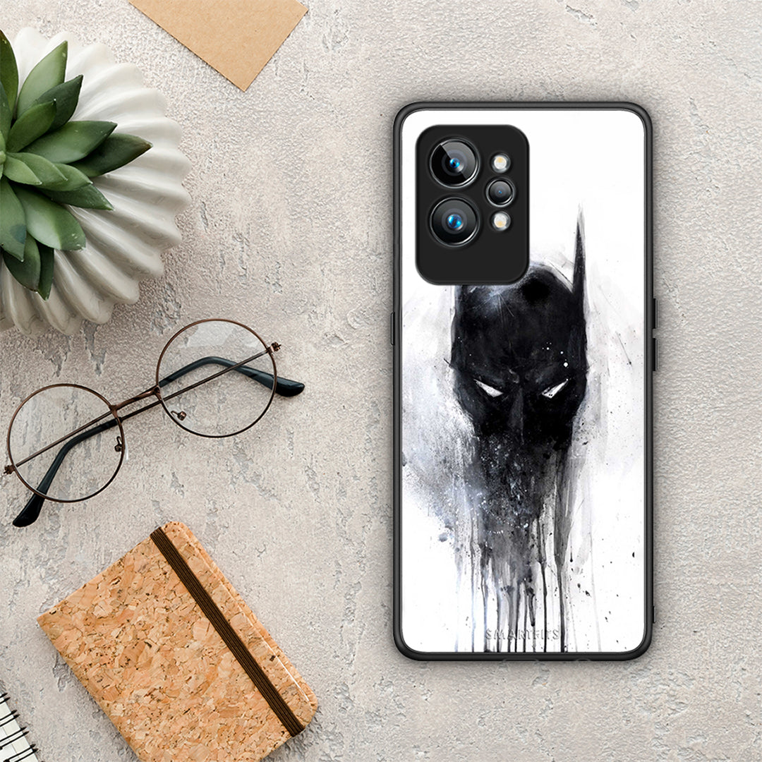 Θήκη Realme GT2 Hero Paint Bat από τη Smartfits με σχέδιο στο πίσω μέρος και μαύρο περίβλημα | Realme GT2 Hero Paint Bat Case with Colorful Back and Black Bezels