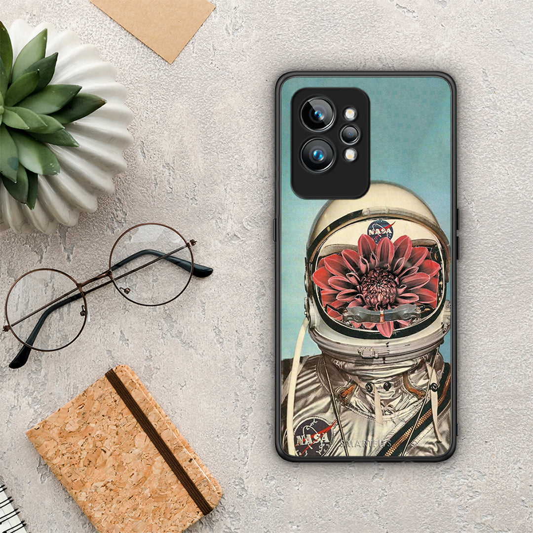 Θήκη Realme GT2 Nasa Bloom από τη Smartfits με σχέδιο στο πίσω μέρος και μαύρο περίβλημα | Realme GT2 Nasa Bloom Case with Colorful Back and Black Bezels