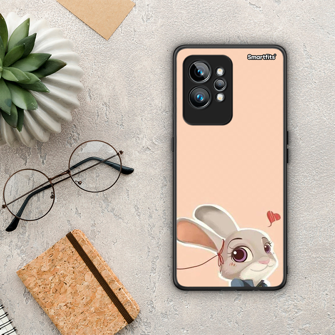 Θήκη Realme GT2 Nick Wilde And Judy Hopps Love 2 από τη Smartfits με σχέδιο στο πίσω μέρος και μαύρο περίβλημα | Realme GT2 Nick Wilde And Judy Hopps Love 2 Case with Colorful Back and Black Bezels