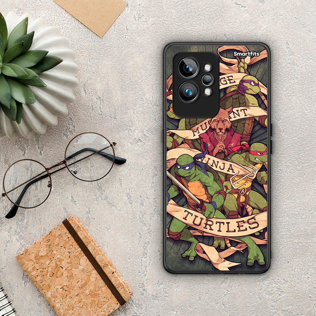 Θήκη Realme GT2 Ninja Turtles από τη Smartfits με σχέδιο στο πίσω μέρος και μαύρο περίβλημα | Realme GT2 Ninja Turtles Case with Colorful Back and Black Bezels