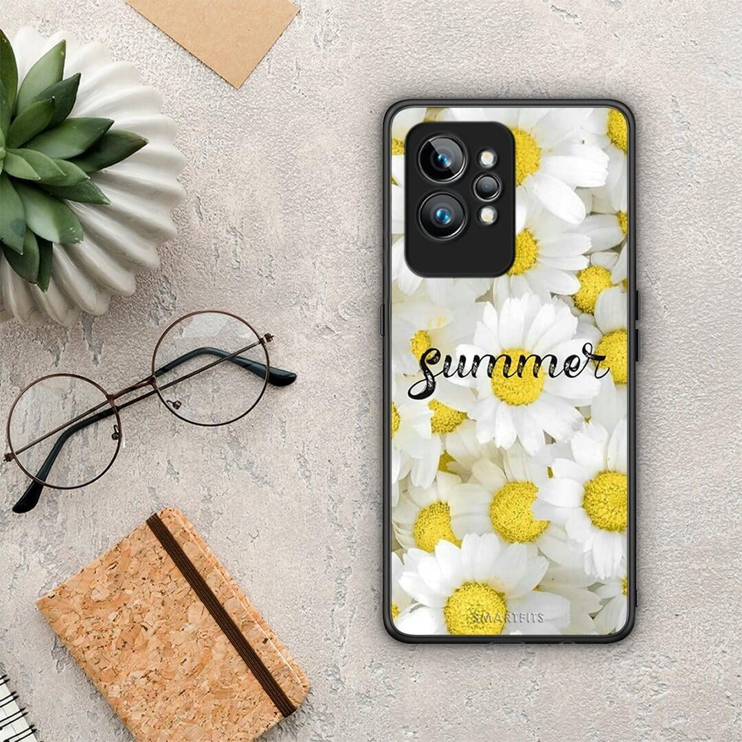 Θήκη Realme GT2 Summer Daisies από τη Smartfits με σχέδιο στο πίσω μέρος και μαύρο περίβλημα | Realme GT2 Summer Daisies Case with Colorful Back and Black Bezels