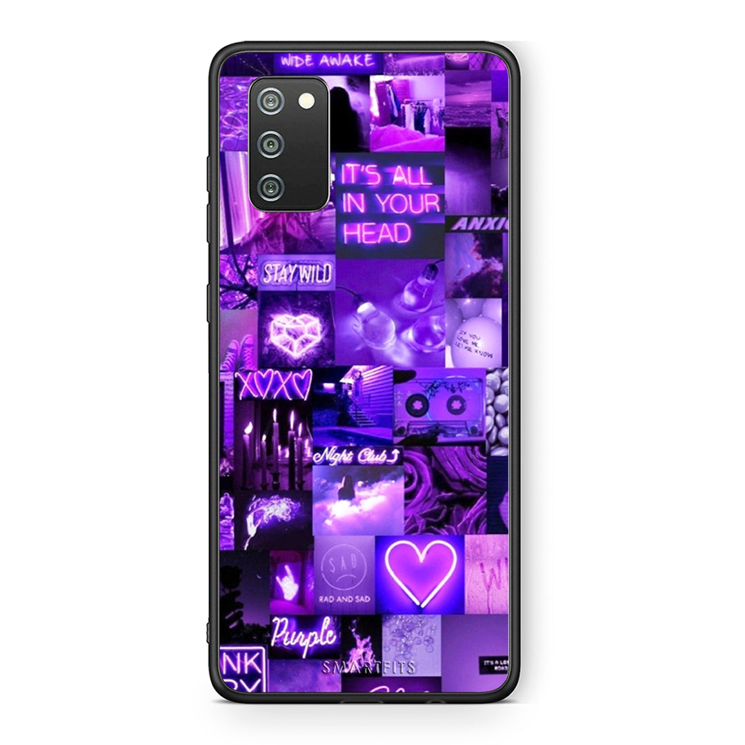 Samsung A02s Collage Stay Wild Θήκη Αγίου Βαλεντίνου από τη Smartfits με σχέδιο στο πίσω μέρος και μαύρο περίβλημα | Smartphone case with colorful back and black bezels by Smartfits