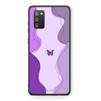 Thumbnail for Samsung A02s Purple Mariposa Θήκη Αγίου Βαλεντίνου από τη Smartfits με σχέδιο στο πίσω μέρος και μαύρο περίβλημα | Smartphone case with colorful back and black bezels by Smartfits