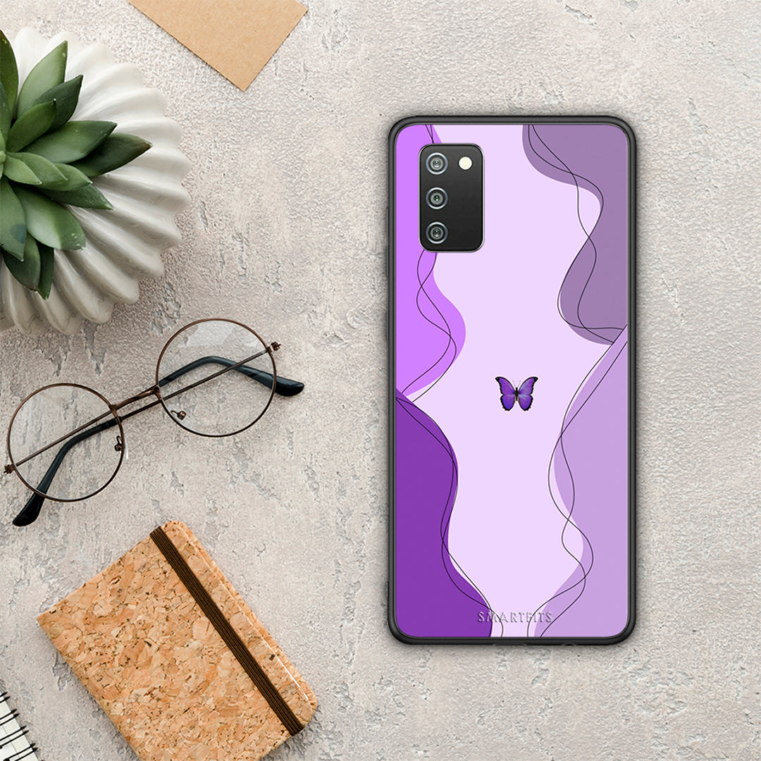 Purple Mariposa - Samsung Galaxy A02s / M02s / F02s θήκη