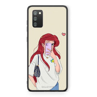 Thumbnail for Samsung A02s Walking Mermaid Θήκη από τη Smartfits με σχέδιο στο πίσω μέρος και μαύρο περίβλημα | Smartphone case with colorful back and black bezels by Smartfits