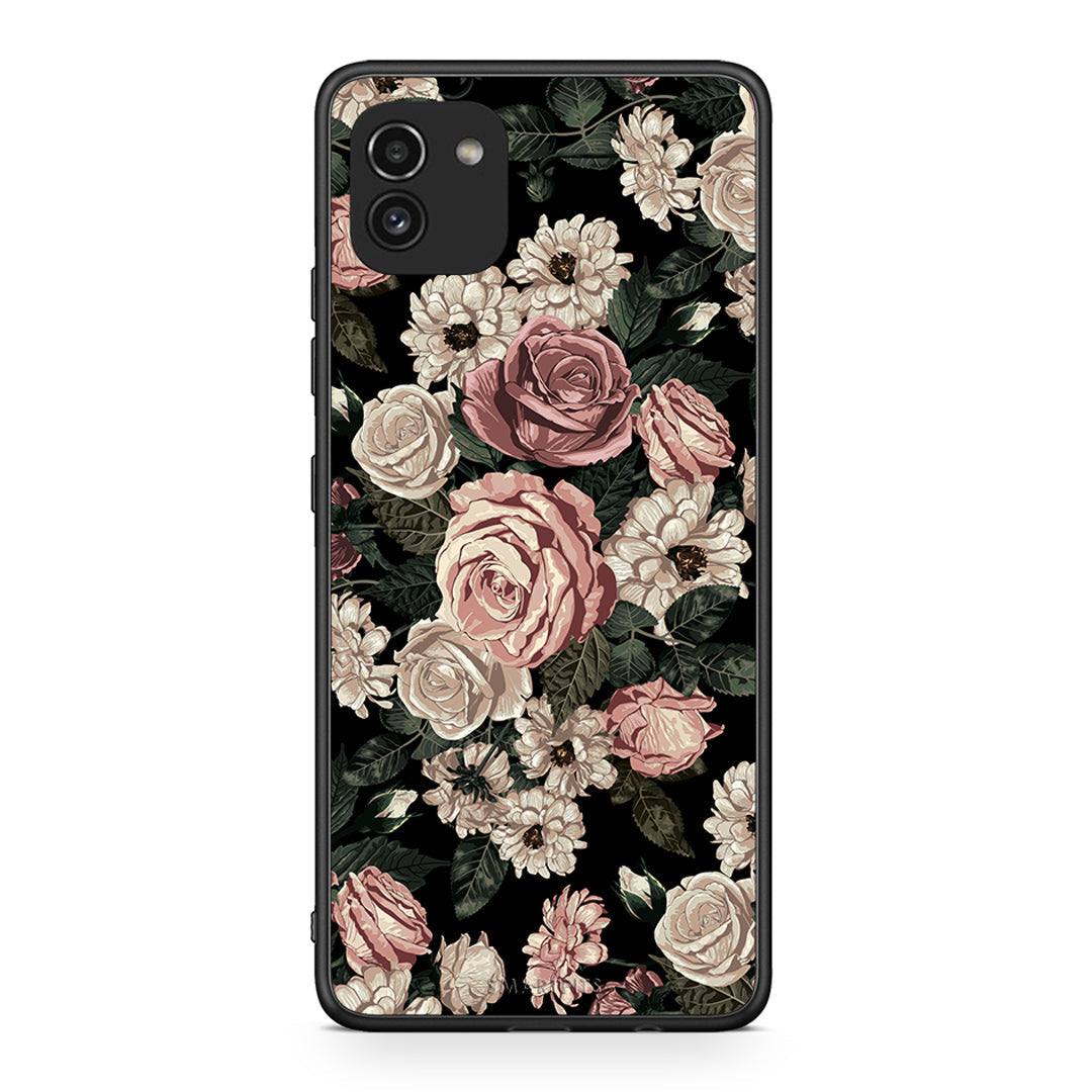 4 - Samsung A03 Wild Roses Flower case, cover, bumper