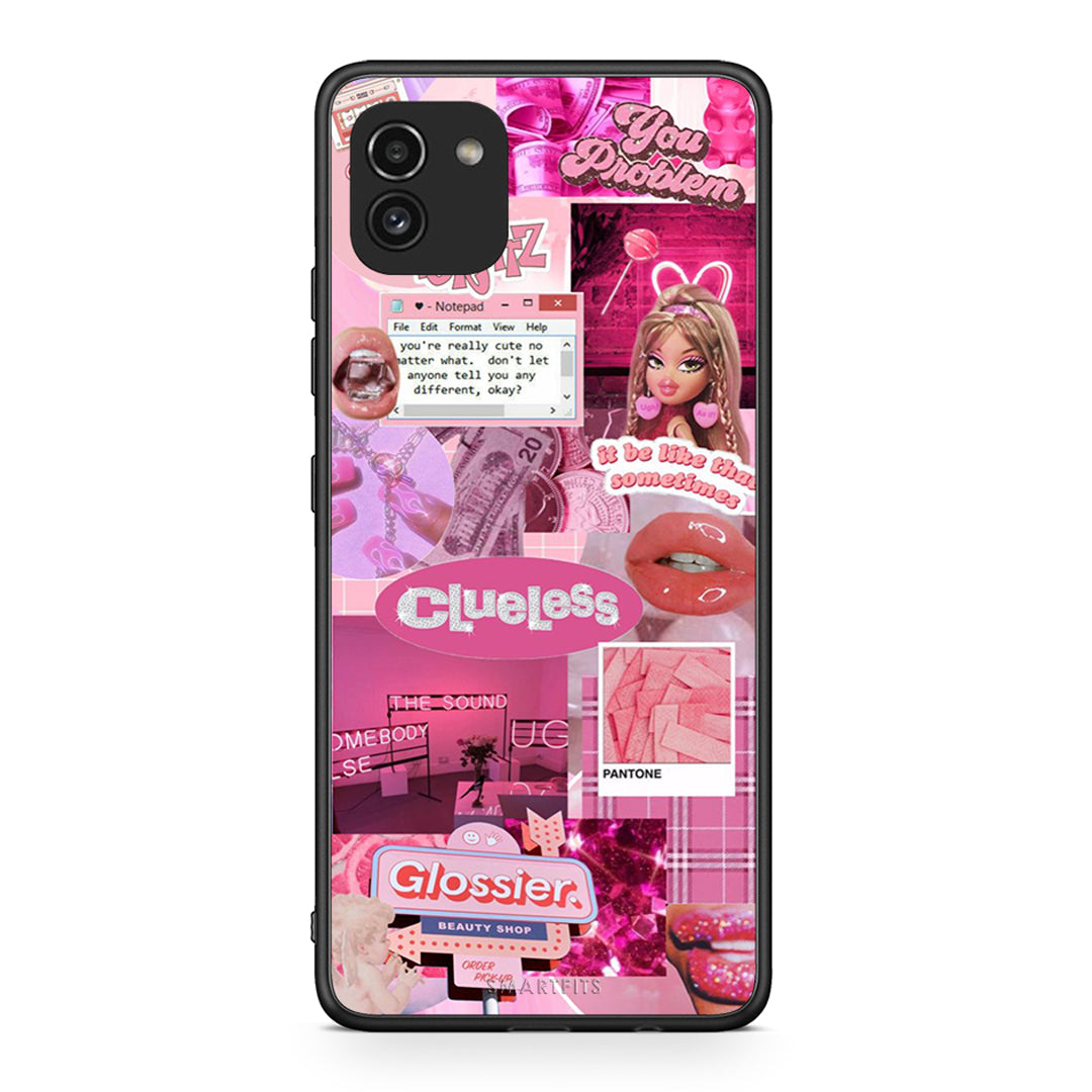 Samsung A03 Pink Love Θήκη Αγίου Βαλεντίνου από τη Smartfits με σχέδιο στο πίσω μέρος και μαύρο περίβλημα | Smartphone case with colorful back and black bezels by Smartfits