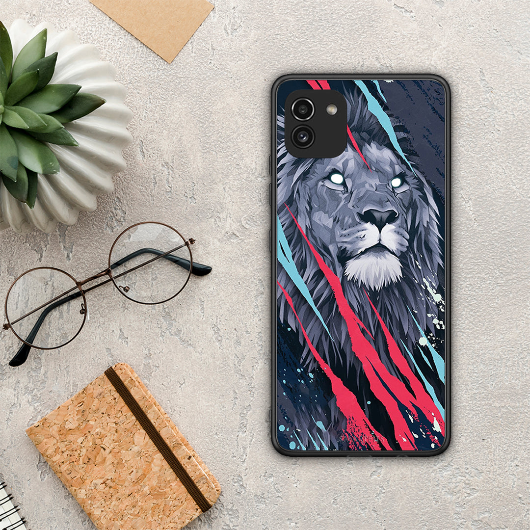 PopArt Lion Designer - Samsung Galaxy A03 θήκη