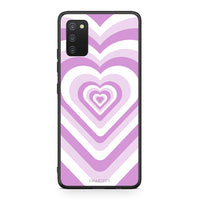 Thumbnail for Samsung A03s Lilac Hearts θήκη από τη Smartfits με σχέδιο στο πίσω μέρος και μαύρο περίβλημα | Smartphone case with colorful back and black bezels by Smartfits