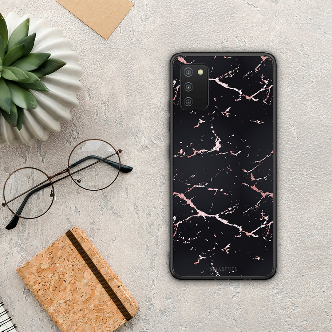 Marble Black Rosegold - Samsung Galaxy A03s θήκη