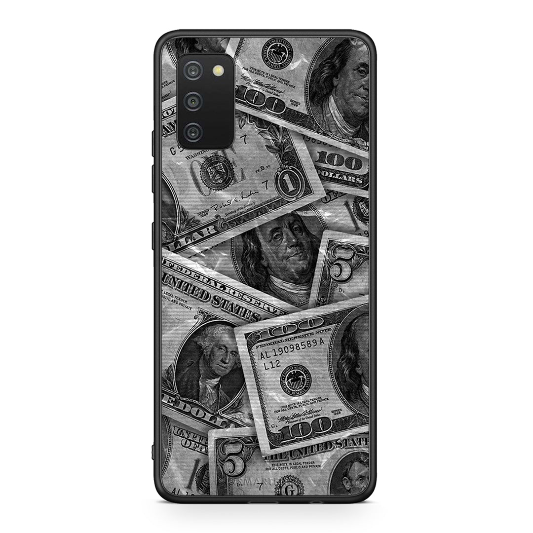 Samsung A03s Money Dollars θήκη από τη Smartfits με σχέδιο στο πίσω μέρος και μαύρο περίβλημα | Smartphone case with colorful back and black bezels by Smartfits