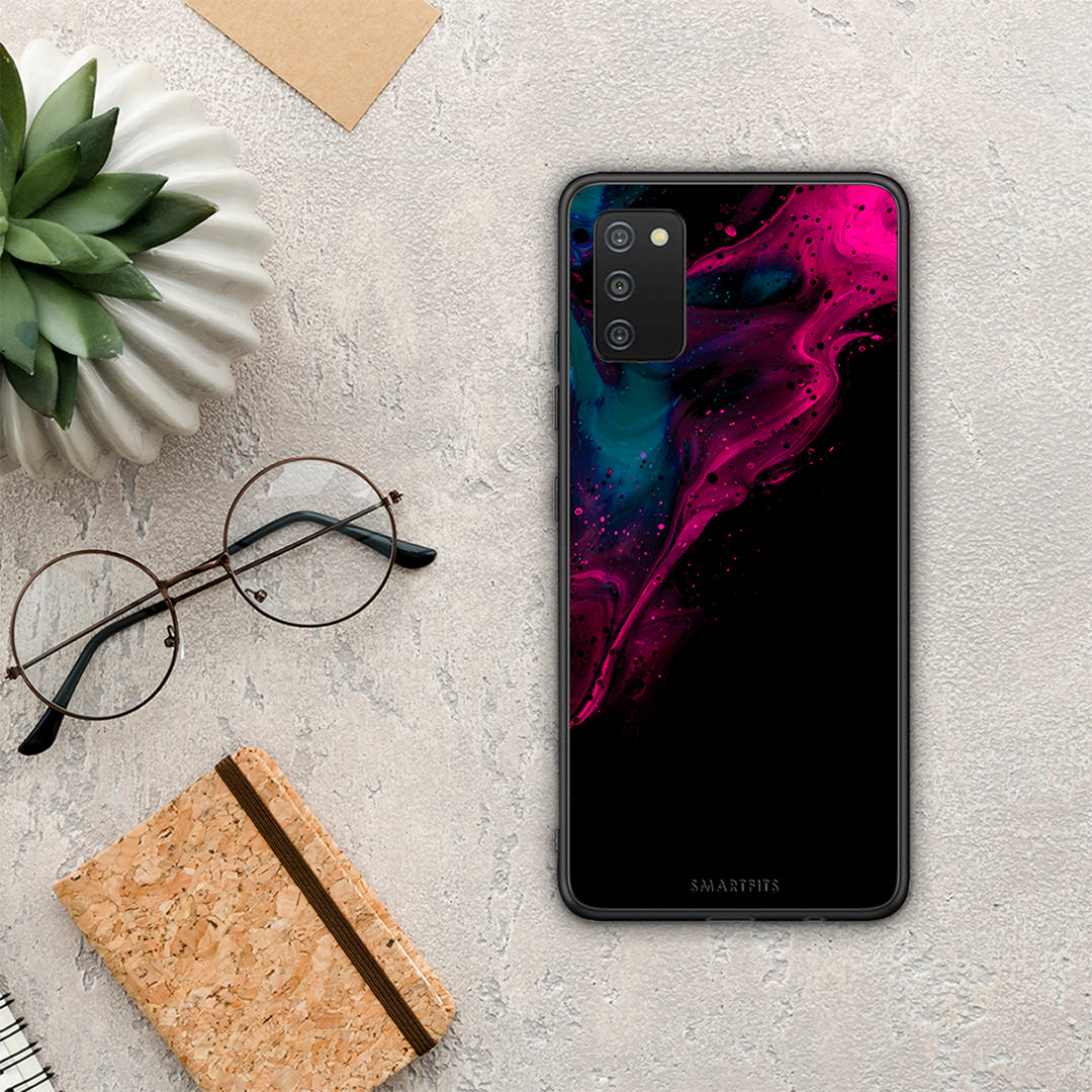 Watercolor Pink Black - Samsung Galaxy A03s θήκη