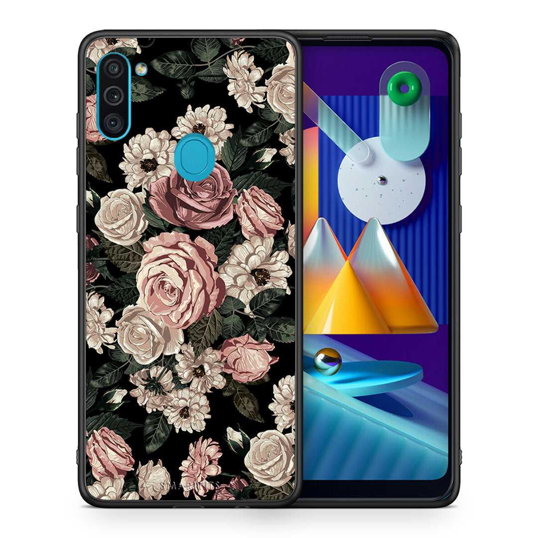 Θήκη Samsung A11/M11 Wild Roses Flower από τη Smartfits με σχέδιο στο πίσω μέρος και μαύρο περίβλημα | Samsung A11/M11 Wild Roses Flower case with colorful back and black bezels