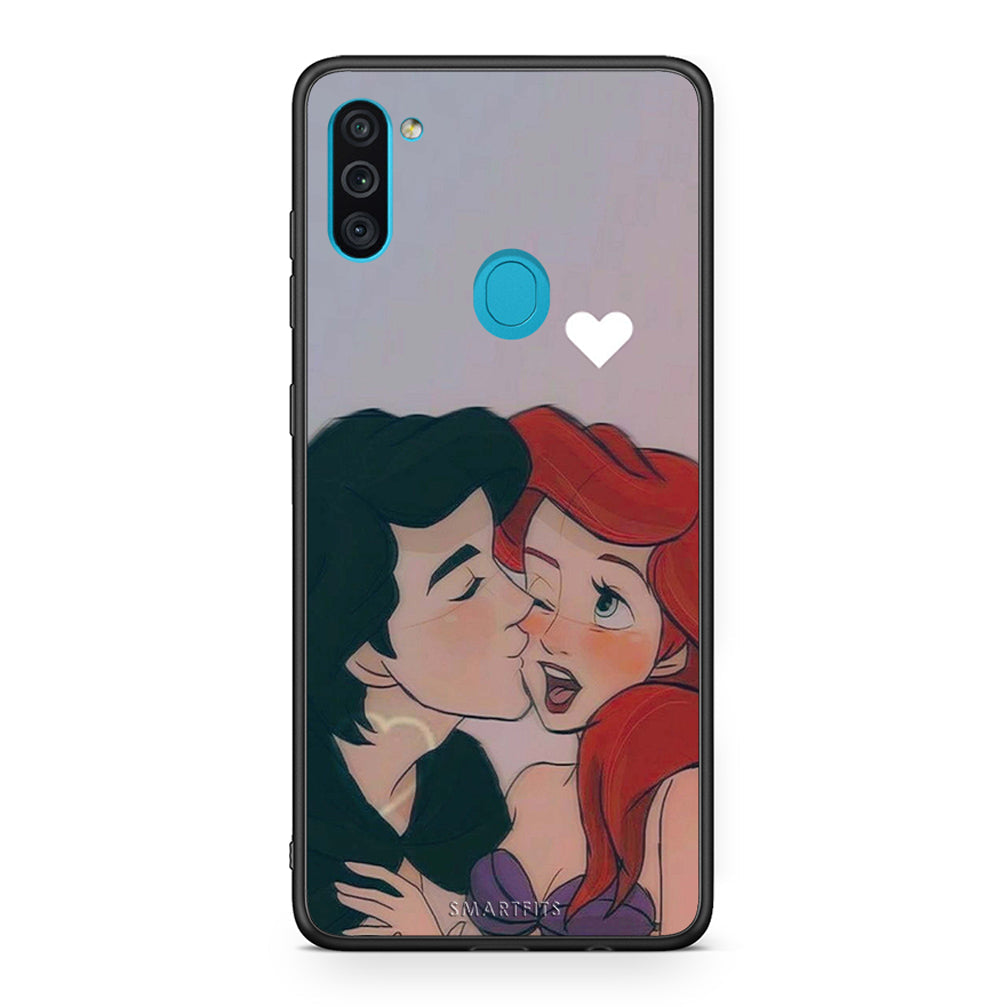 Samsung A11 / M11 Mermaid Love Θήκη Αγίου Βαλεντίνου από τη Smartfits με σχέδιο στο πίσω μέρος και μαύρο περίβλημα | Smartphone case with colorful back and black bezels by Smartfits