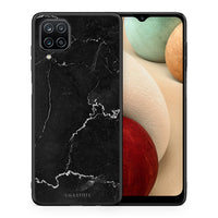 Thumbnail for Θήκη Samsung A12 Marble Black από τη Smartfits με σχέδιο στο πίσω μέρος και μαύρο περίβλημα | Samsung A12 Marble Black case with colorful back and black bezels