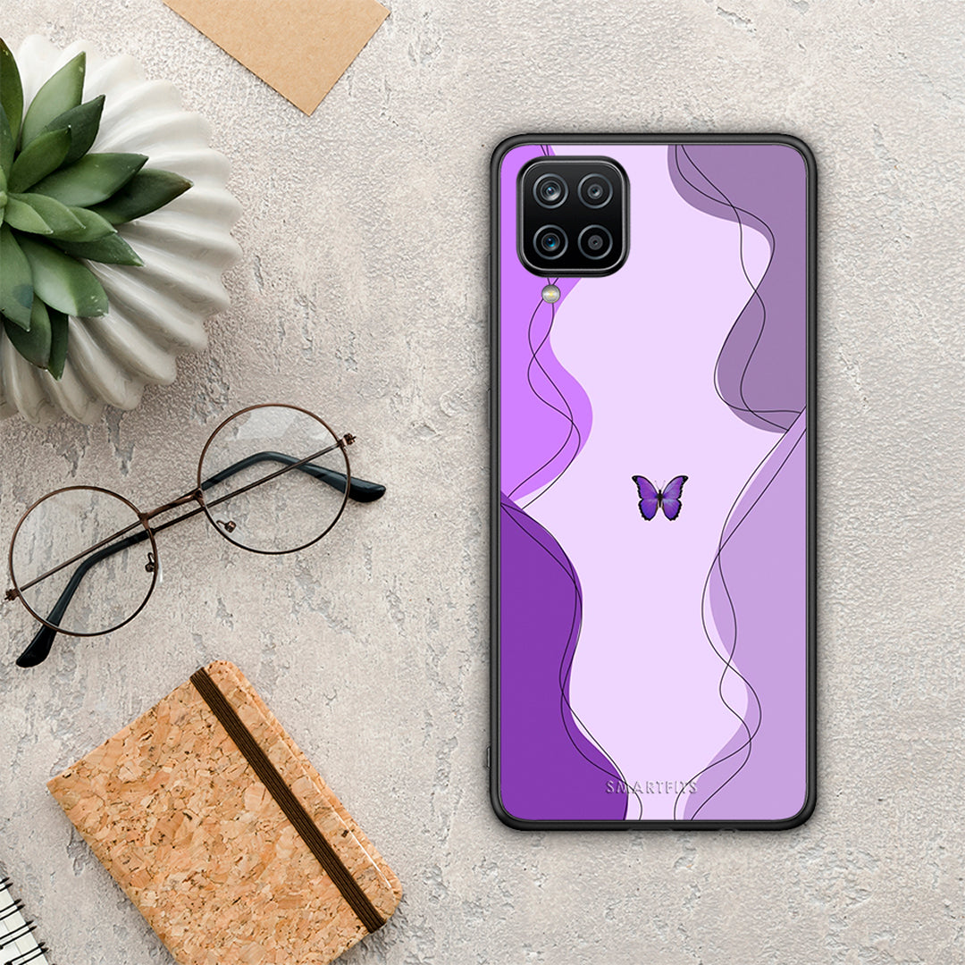 Purple Mariposa - Samsung Galaxy A12 θήκη