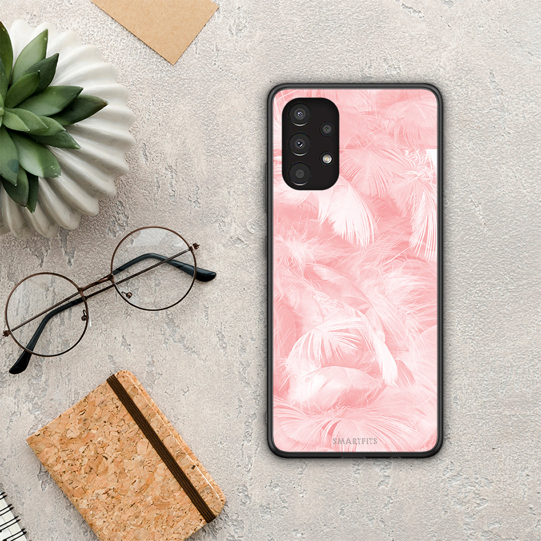 Boho Pink Feather - Samsung Galaxy A13 4G θήκη