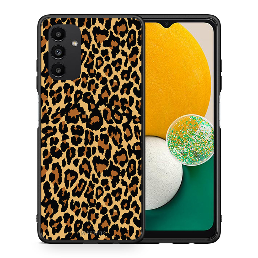 Θήκη Samsung A04s Leopard Animal από τη Smartfits με σχέδιο στο πίσω μέρος και μαύρο περίβλημα | Samsung A04s Leopard Animal case with colorful back and black bezels