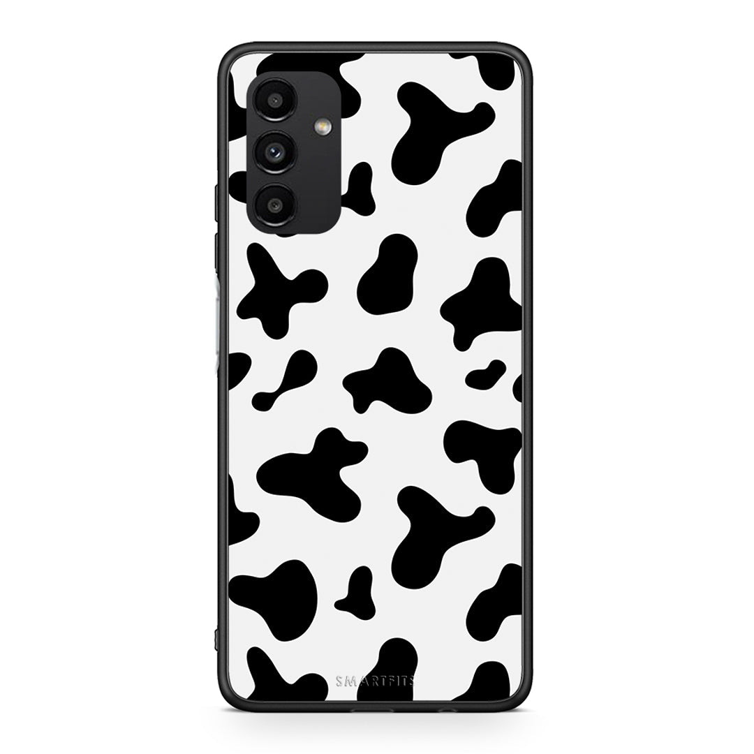 Samsung A13 5G Cow Print θήκη από τη Smartfits με σχέδιο στο πίσω μέρος και μαύρο περίβλημα | Smartphone case with colorful back and black bezels by Smartfits