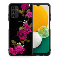 Thumbnail for Θήκη Samsung A13 5G Red Roses Flower από τη Smartfits με σχέδιο στο πίσω μέρος και μαύρο περίβλημα | Samsung A13 5G Red Roses Flower case with colorful back and black bezels