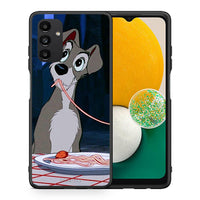Thumbnail for Θήκη Αγίου Βαλεντίνου Samsung A13 5G Lady And Tramp 1 από τη Smartfits με σχέδιο στο πίσω μέρος και μαύρο περίβλημα | Samsung A13 5G Lady And Tramp 1 case with colorful back and black bezels