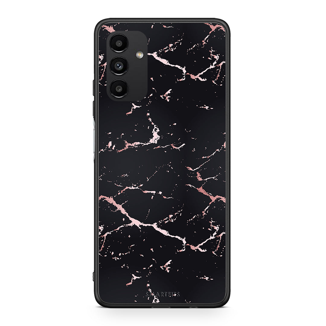 4 - Samsung A04s Black Rosegold Marble case, cover, bumper