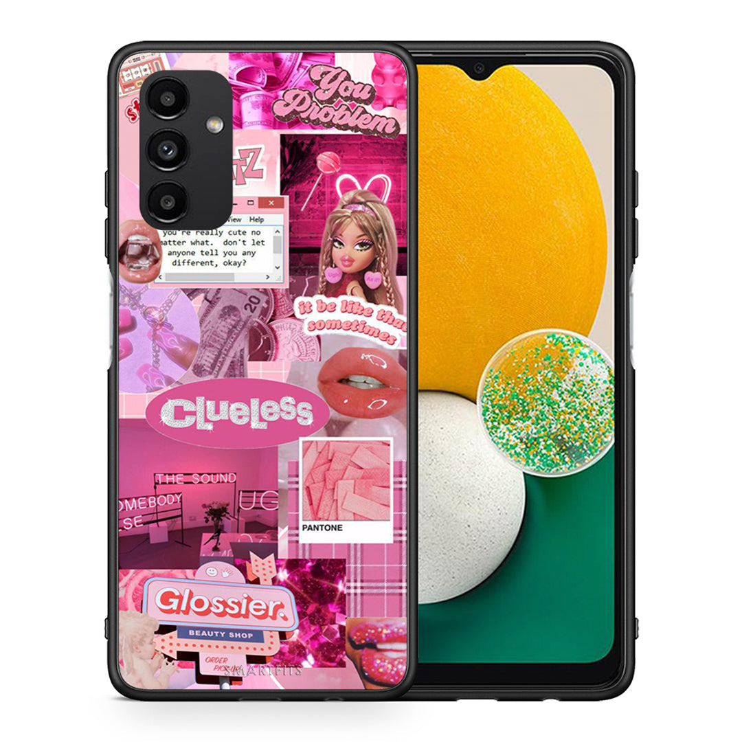 Θήκη Αγίου Βαλεντίνου Samsung A13 5G Pink Love από τη Smartfits με σχέδιο στο πίσω μέρος και μαύρο περίβλημα | Samsung A13 5G Pink Love case with colorful back and black bezels