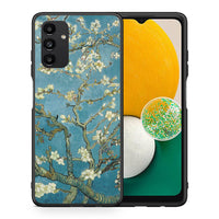 Thumbnail for Θήκη Samsung A13 5G White Blossoms από τη Smartfits με σχέδιο στο πίσω μέρος και μαύρο περίβλημα | Samsung A13 5G White Blossoms case with colorful back and black bezels