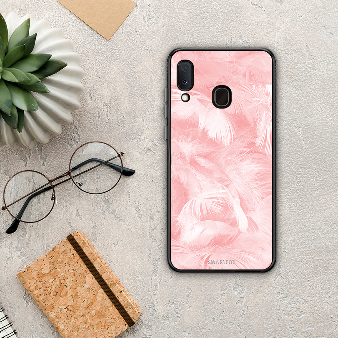 Boho Pink Feather - Samsung Galaxy A30 θήκη