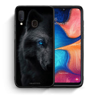 Thumbnail for Θήκη Samsung Galaxy A30 Dark Wolf από τη Smartfits με σχέδιο στο πίσω μέρος και μαύρο περίβλημα | Samsung Galaxy A30 Dark Wolf case with colorful back and black bezels