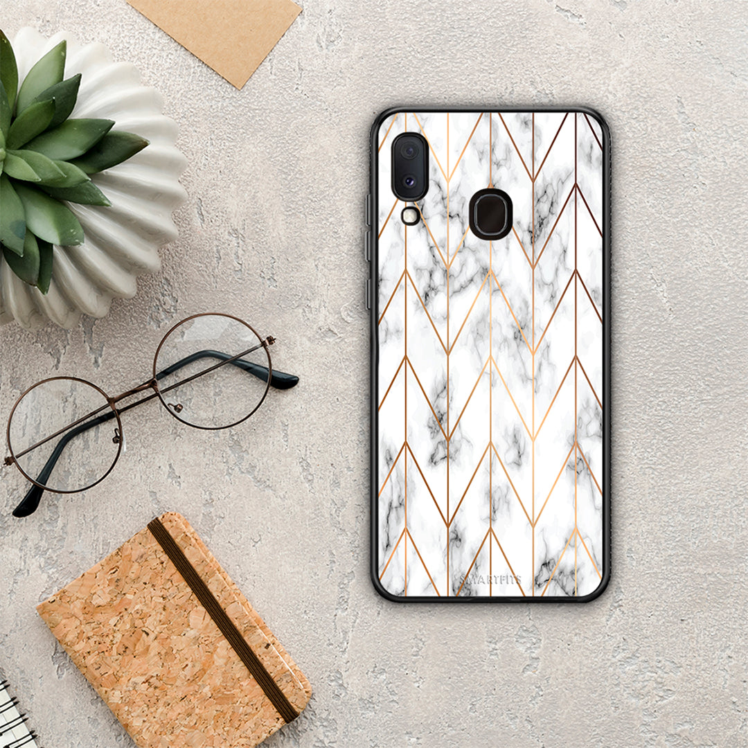 Marble Gold Geometric - Samsung Galaxy M20 θήκη