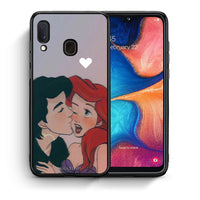 Thumbnail for Θήκη Αγίου Βαλεντίνου Samsung Galaxy A30 Mermaid Love από τη Smartfits με σχέδιο στο πίσω μέρος και μαύρο περίβλημα | Samsung Galaxy A30 Mermaid Love case with colorful back and black bezels