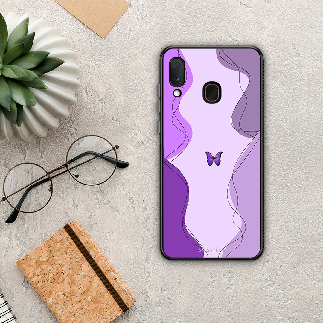 Purple Mariposa - Samsung Galaxy A30 θήκη