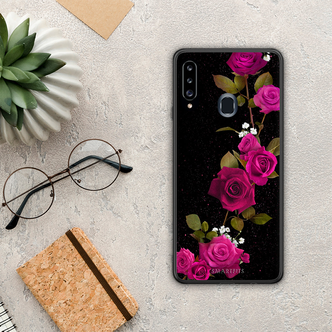 Flower Red Roses - Samsung Galaxy A20s θήκη
