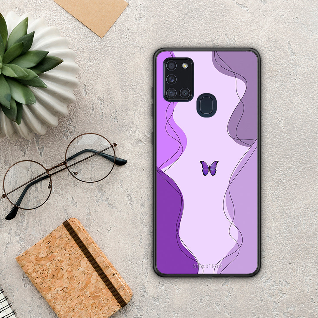Purple Mariposa - Samsung Galaxy A21s θήκη
