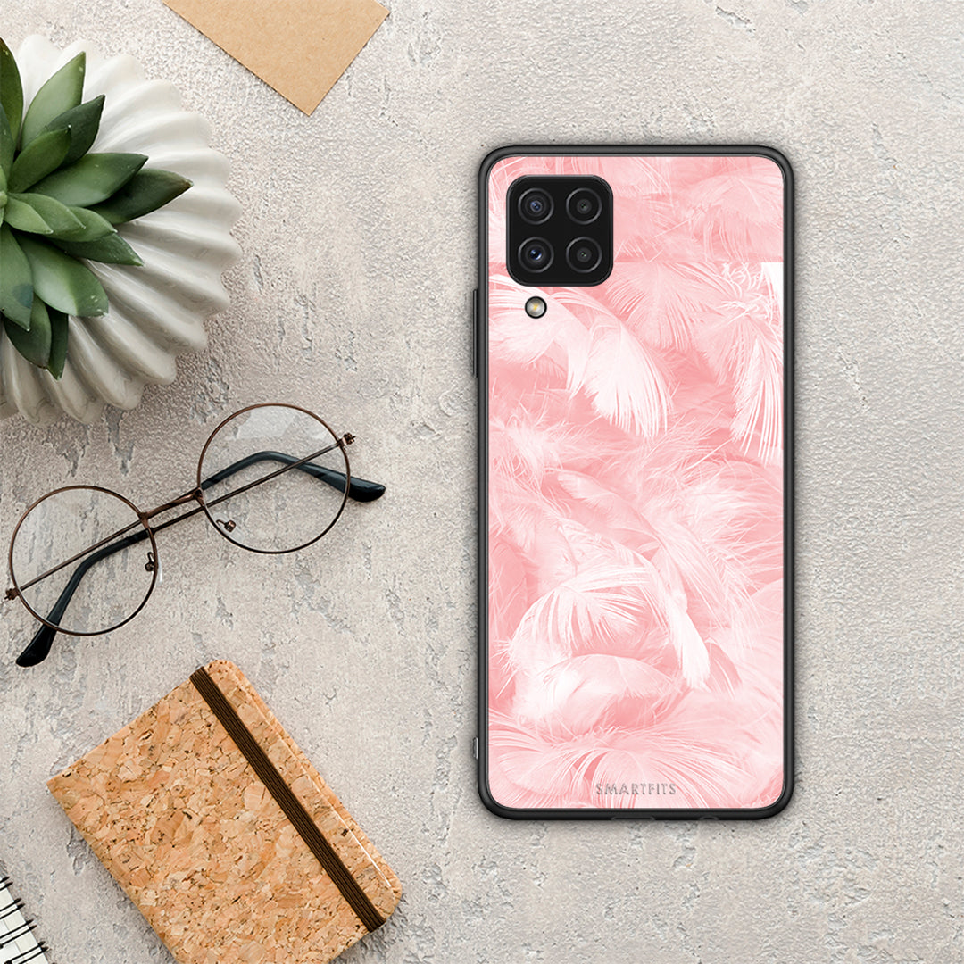 Boho Pink Feather - Samsung Galaxy A22 4G θήκη