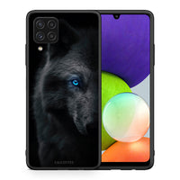 Thumbnail for Θήκη Samsung A22 4G Dark Wolf από τη Smartfits με σχέδιο στο πίσω μέρος και μαύρο περίβλημα | Samsung A22 4G Dark Wolf case with colorful back and black bezels