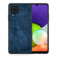 Thumbnail for Θήκη Samsung A22 4G Blue Abstract Geometric από τη Smartfits με σχέδιο στο πίσω μέρος και μαύρο περίβλημα | Samsung A22 4G Blue Abstract Geometric case with colorful back and black bezels