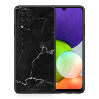 Thumbnail for Θήκη Samsung A22 4G Marble Black από τη Smartfits με σχέδιο στο πίσω μέρος και μαύρο περίβλημα | Samsung A22 4G Marble Black case with colorful back and black bezels
