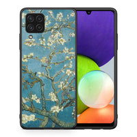 Thumbnail for Θήκη Samsung A22 4G White Blossoms από τη Smartfits με σχέδιο στο πίσω μέρος και μαύρο περίβλημα | Samsung A22 4G White Blossoms case with colorful back and black bezels