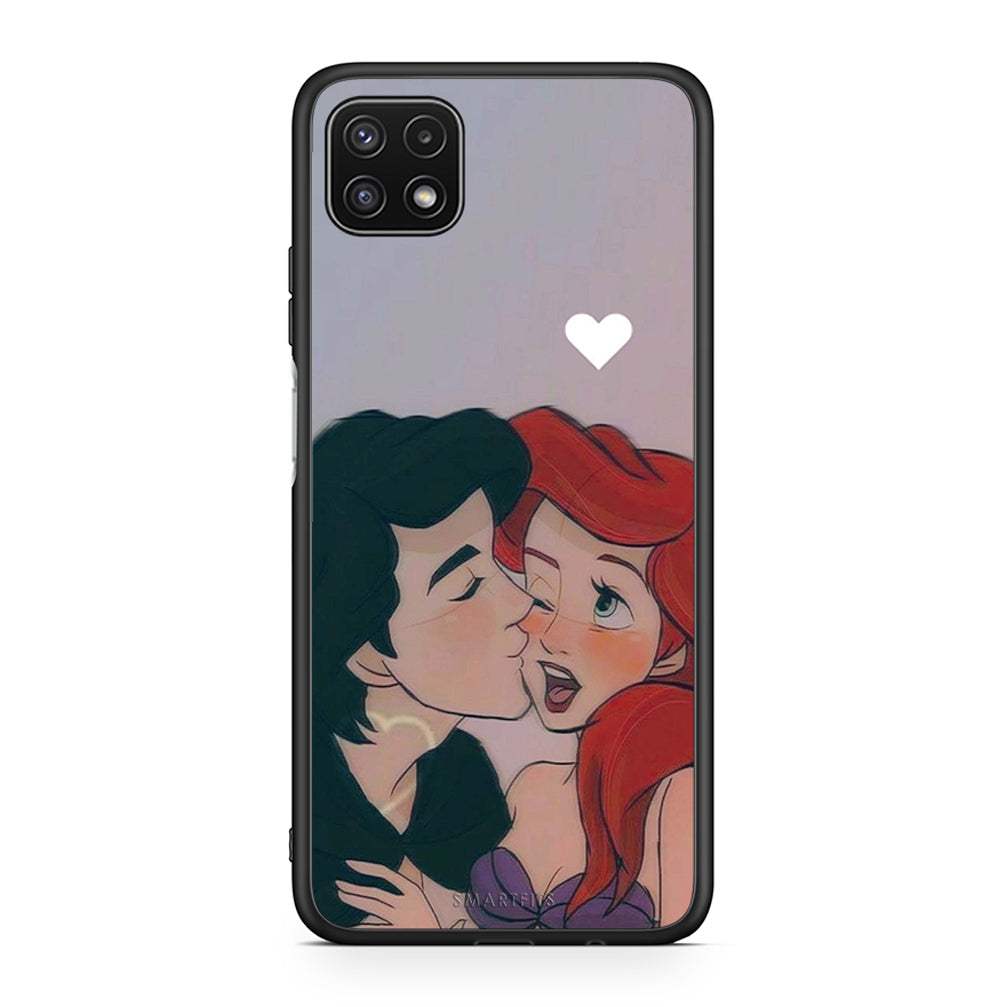 Samsung A22 5G Mermaid Love Θήκη Αγίου Βαλεντίνου από τη Smartfits με σχέδιο στο πίσω μέρος και μαύρο περίβλημα | Smartphone case with colorful back and black bezels by Smartfits