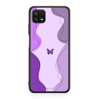 Thumbnail for Samsung A22 5G Purple Mariposa Θήκη Αγίου Βαλεντίνου από τη Smartfits με σχέδιο στο πίσω μέρος και μαύρο περίβλημα | Smartphone case with colorful back and black bezels by Smartfits
