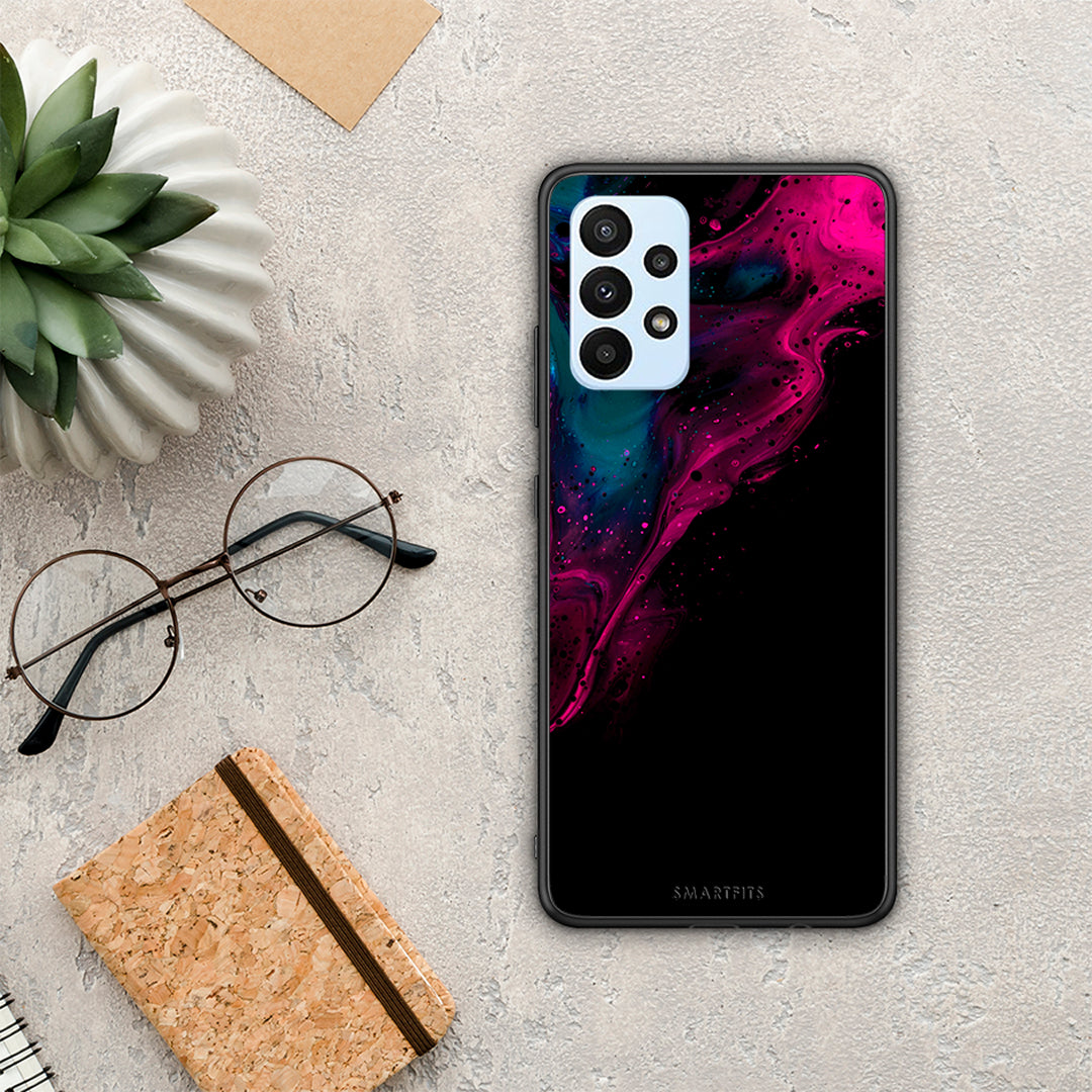 Watercolor Pink Black - Samsung Galaxy A23 θήκη