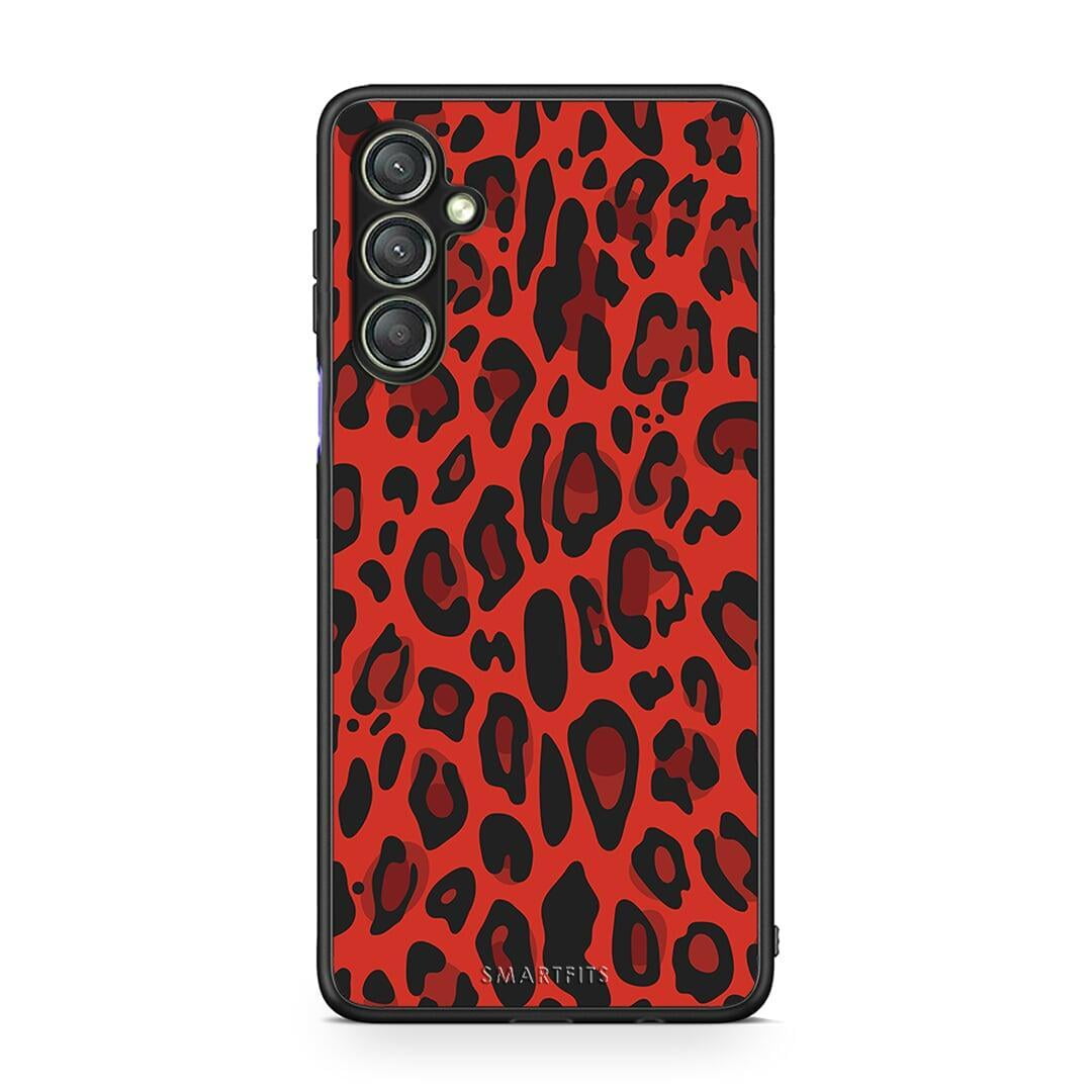 Θήκη Samsung Galaxy A24 4G Animal Red Leopard από τη Smartfits με σχέδιο στο πίσω μέρος και μαύρο περίβλημα | Samsung Galaxy A24 4G Animal Red Leopard Case with Colorful Back and Black Bezels