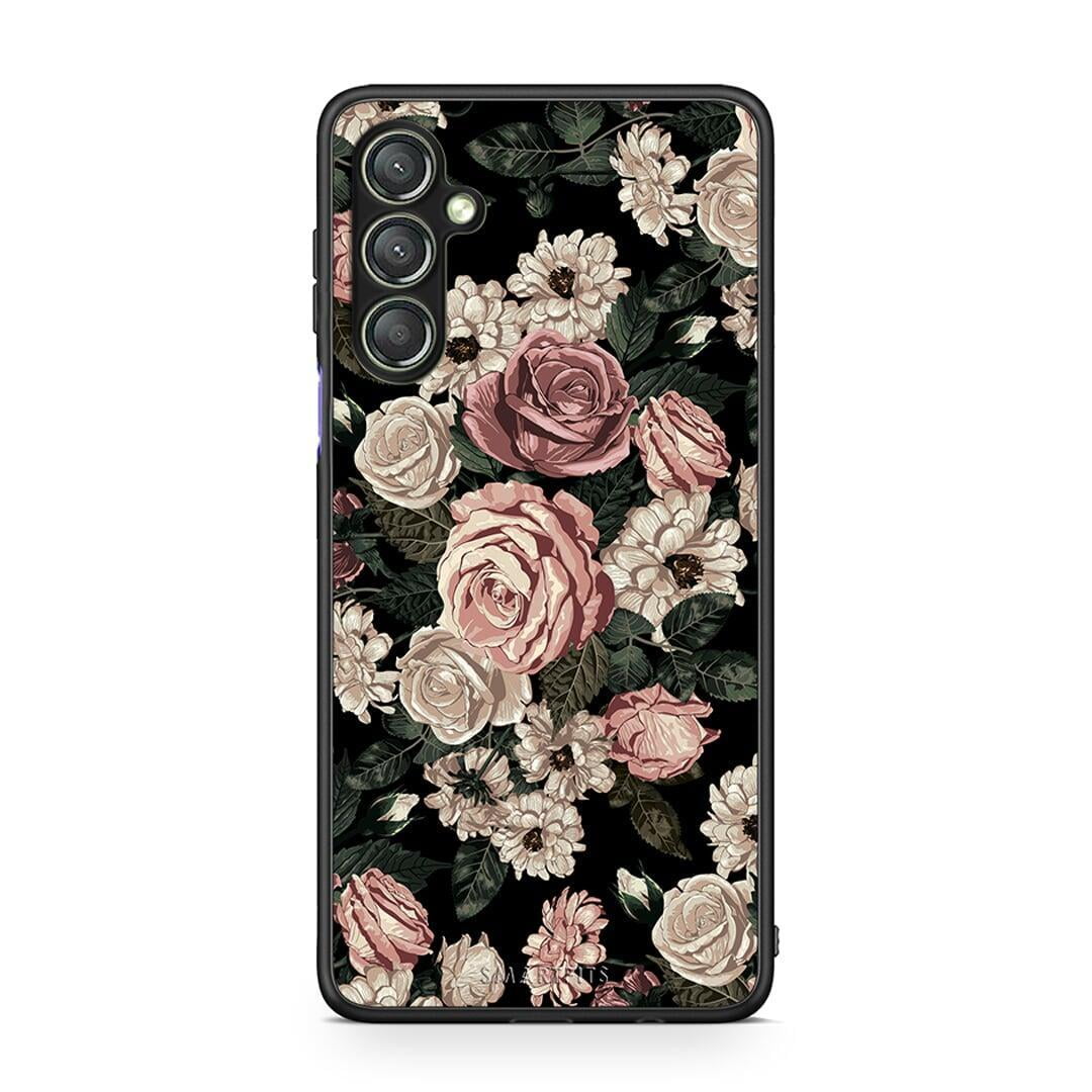 Θήκη Samsung Galaxy A24 4G Flower Wild Roses από τη Smartfits με σχέδιο στο πίσω μέρος και μαύρο περίβλημα | Samsung Galaxy A24 4G Flower Wild Roses Case with Colorful Back and Black Bezels