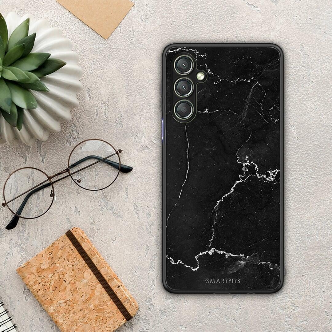 Θήκη Samsung Galaxy A24 4G Marble Black από τη Smartfits με σχέδιο στο πίσω μέρος και μαύρο περίβλημα | Samsung Galaxy A24 4G Marble Black Case with Colorful Back and Black Bezels