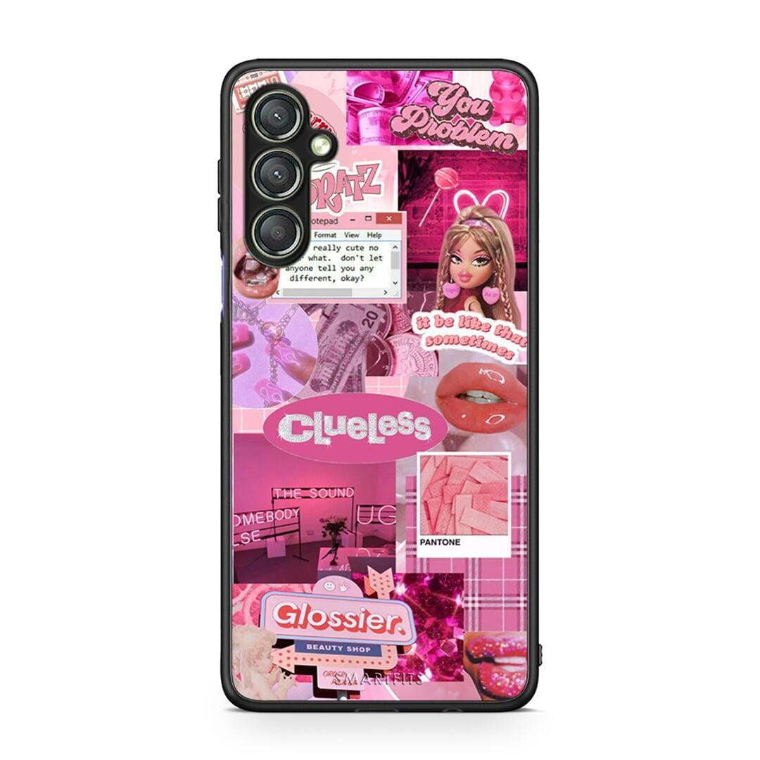 Θήκη Samsung Galaxy A24 4G Pink Love από τη Smartfits με σχέδιο στο πίσω μέρος και μαύρο περίβλημα | Samsung Galaxy A24 4G Pink Love Case with Colorful Back and Black Bezels