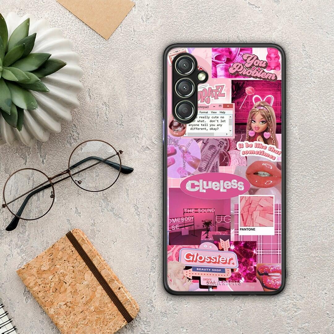 Θήκη Samsung Galaxy A24 4G Pink Love από τη Smartfits με σχέδιο στο πίσω μέρος και μαύρο περίβλημα | Samsung Galaxy A24 4G Pink Love Case with Colorful Back and Black Bezels